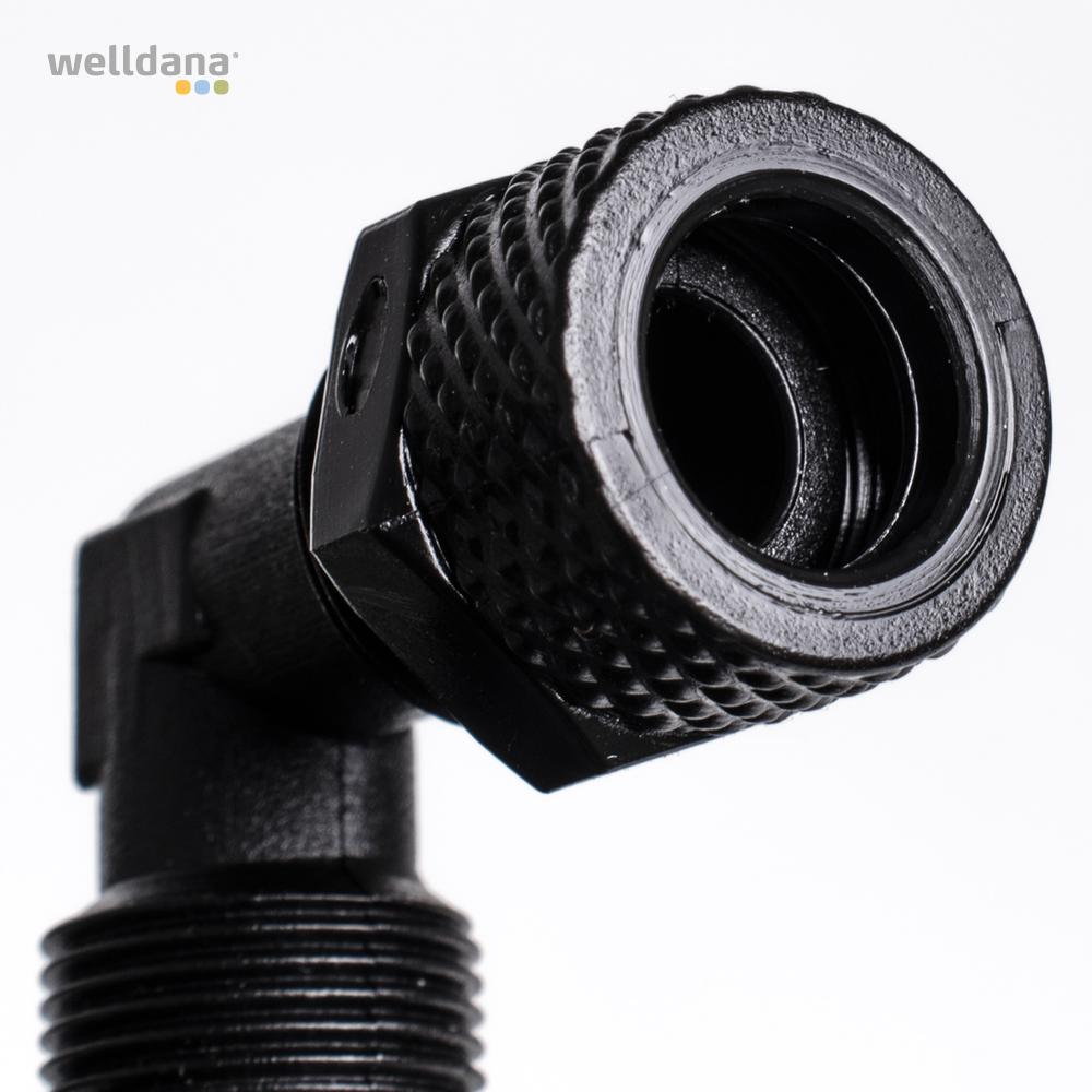Adapter 90º ¼"x8/10 mm. m/omløber - Image 4