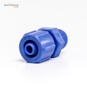 Adapter lige ¼"x8/10mm. m/omløber.
