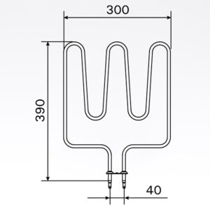 Sauna element 1500W, 240V Terminaler i bunden.