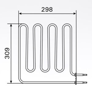 Sauna Element 2000W, 230V, ZSB-226 Terminaler i siden.