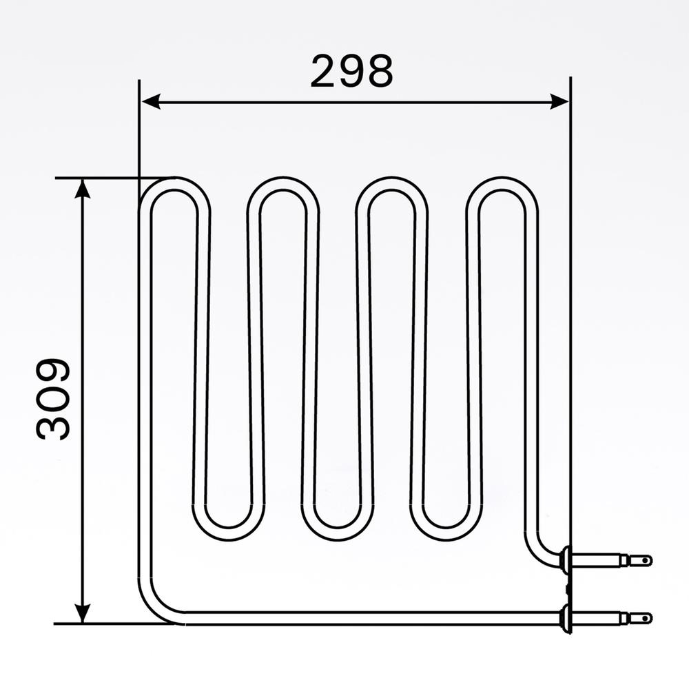 Sauna Element 2000W, 230V, ZSB-226 Terminaler i siden.