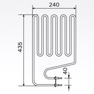 Sauna element 2150W, 230V Terminaler i siden.