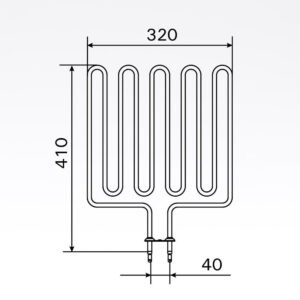 Sauna element 2500W, 230V Terminaler i bunden.