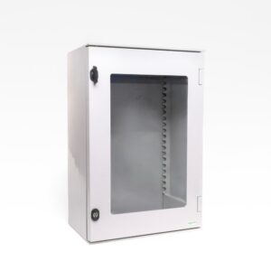 Kemiskab uden adaptering - 647x436x250 Glaslåge med 2 låse - Hvid