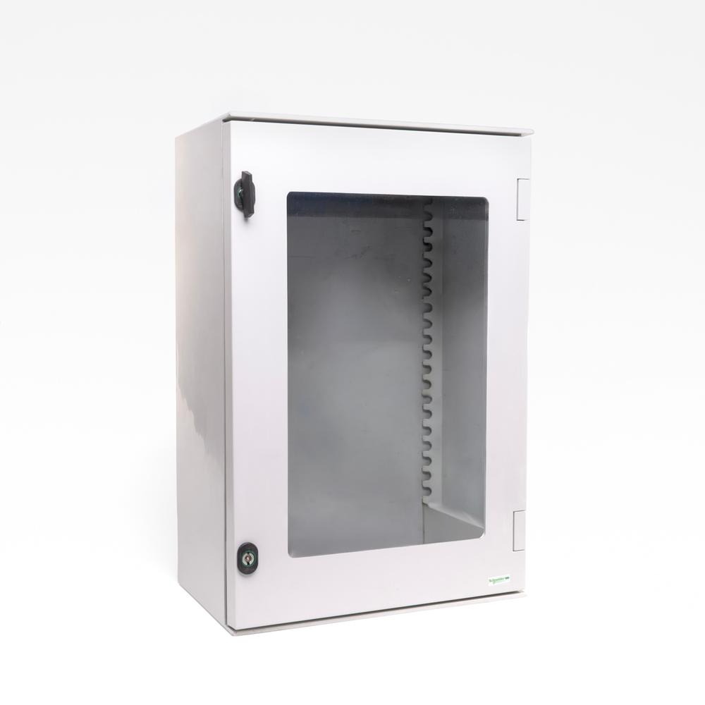 Kemiskab uden adaptering - 647x436x250 Glaslåge med 2 låse - Hvid